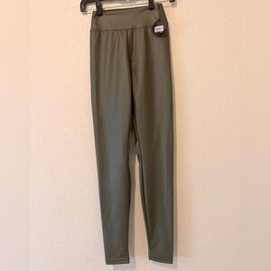 Aerie Offline Faux Leather Pants – Olive Green, Small | Trendy Women's Vegan